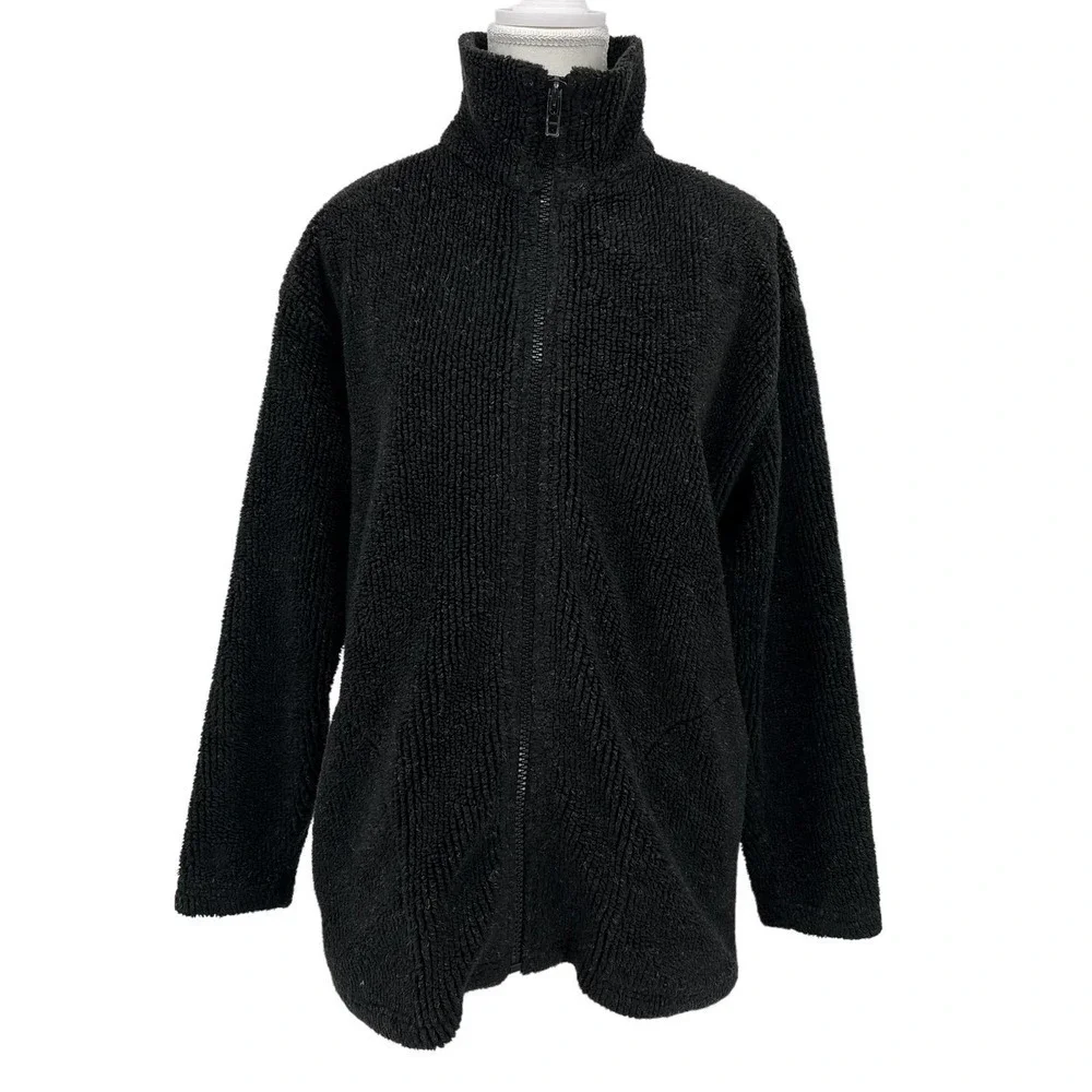 🔴 5‎ for $25! Vintage 90’s Limited Sport USA Fleece Jacket Black Petite Small